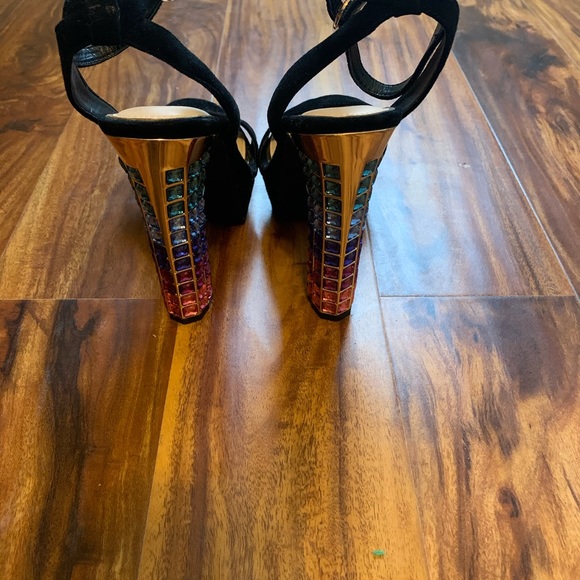 Jessica Simpson multicolored embellished heels. - Picture 3 of 5